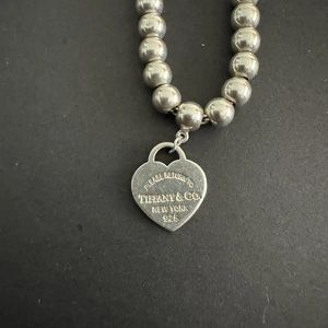 Tiffany and co silver beaded bracelet
